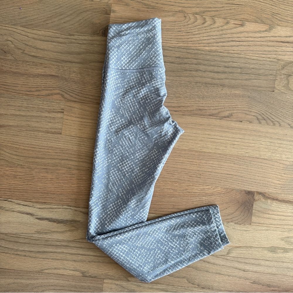 Lululemon Wunder Under Reptilia Jacquard Chambray Starlight Leggings 4 - Picture 9 of 9